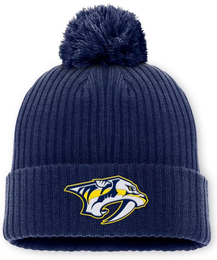 NHL Nashville Predators Ribbed Core Cuffed Knit PomPom