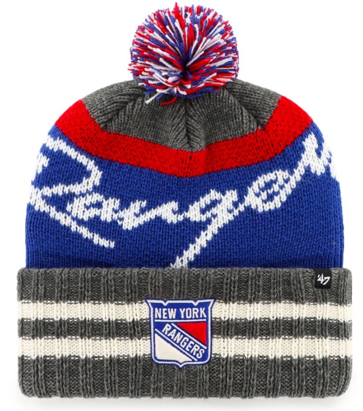NHL New York Rangers Hyperbolic &#39;47 CUFF KNIT PomPom