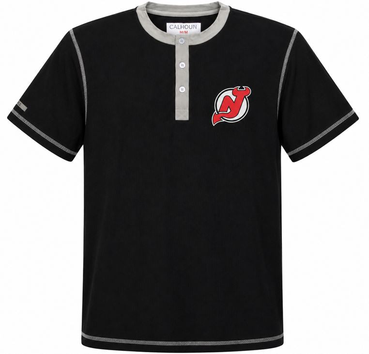 NHL New Jersey Devils Henley Waffle T-Shirt
