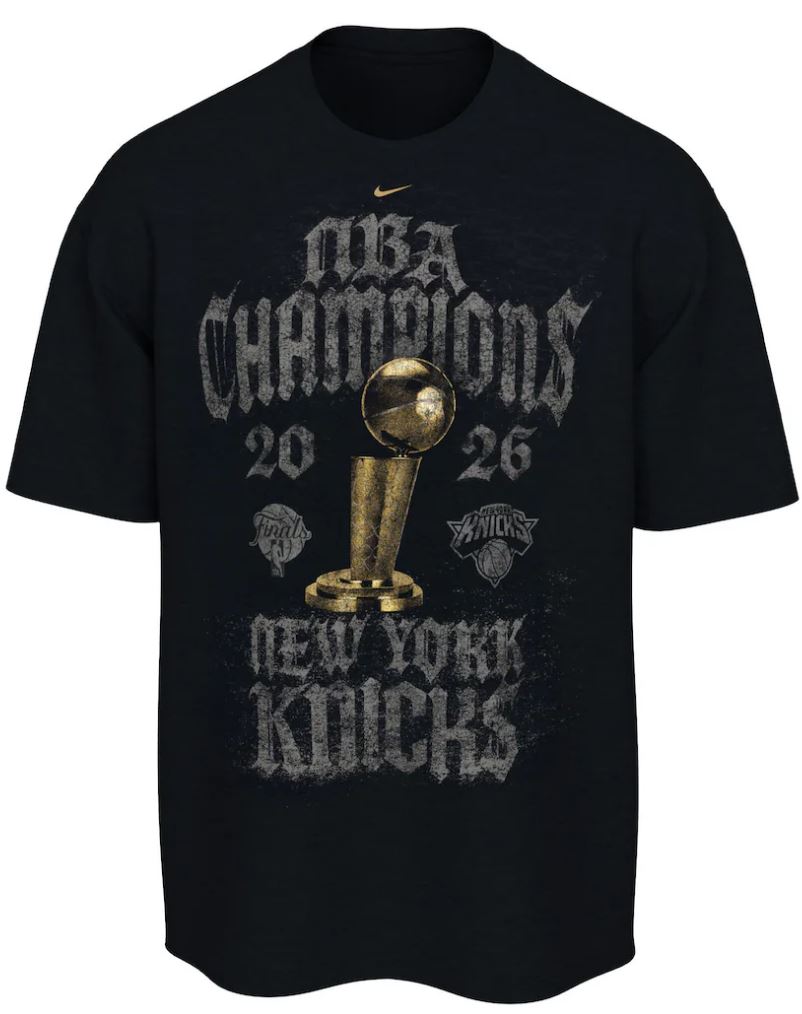 NBA New York Nicks Champions 2026 Nike Locker Room T-Shirt - Black