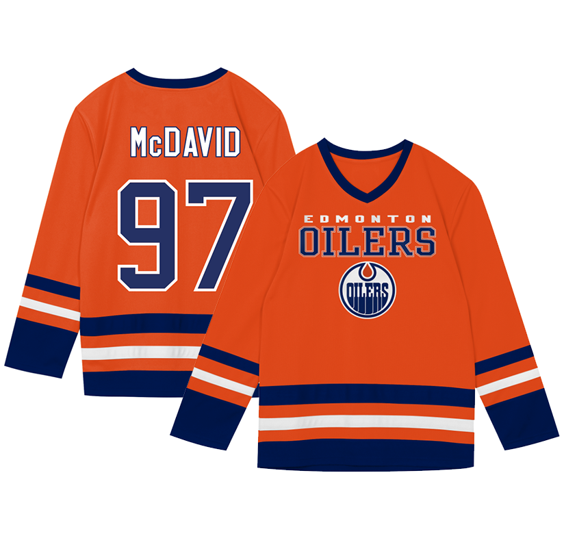 Kinder NHL McDavid 97 - Edmonton Oilers Wordmark Fan Jersey Shirt Basic