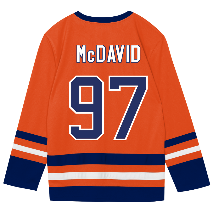 Kinder NHL McDavid 97 - Edmonton Oilers Wordmark Fan Jersey Shirt Basic