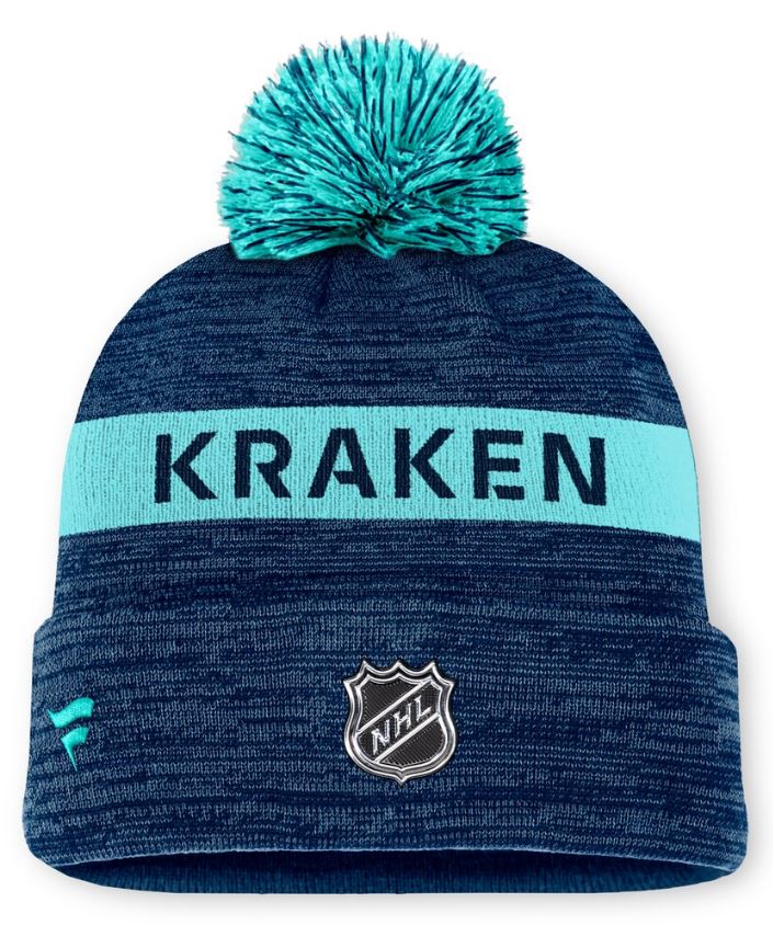NHL Seattle Kraken Authentic Pro Rink Wordmark CUFF KNIT PomPom