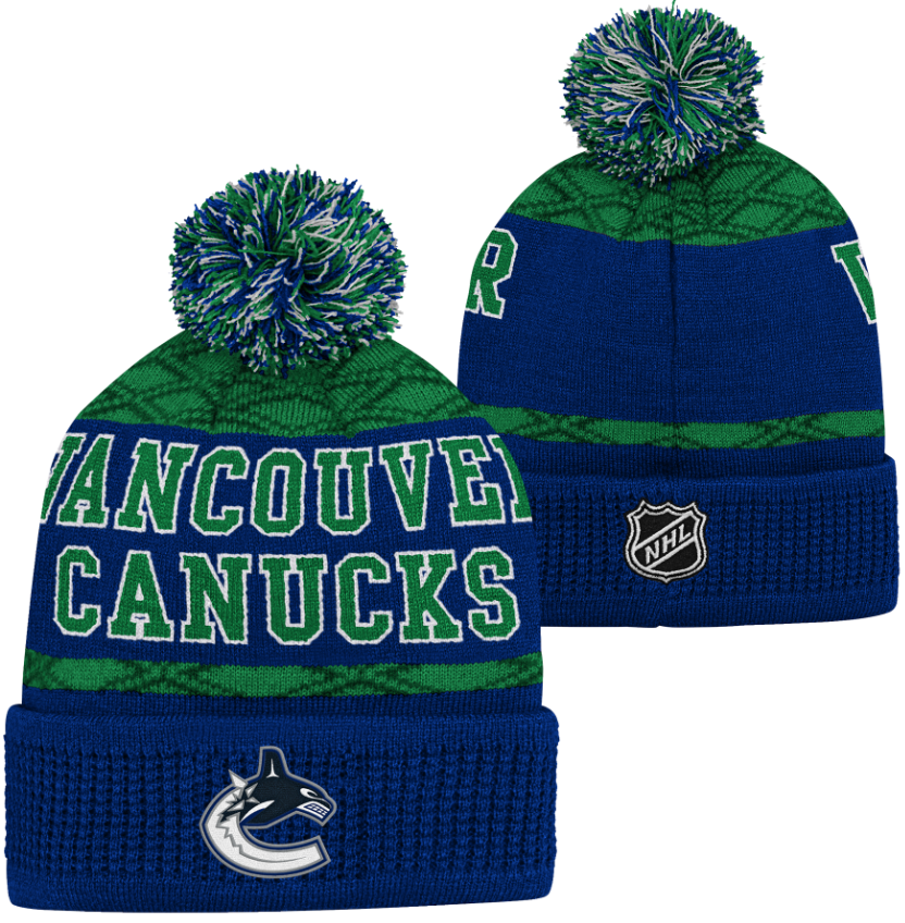 Kinder NHL Vancouver Canucks Beanie Puck Pattern PomPom (Kopie)