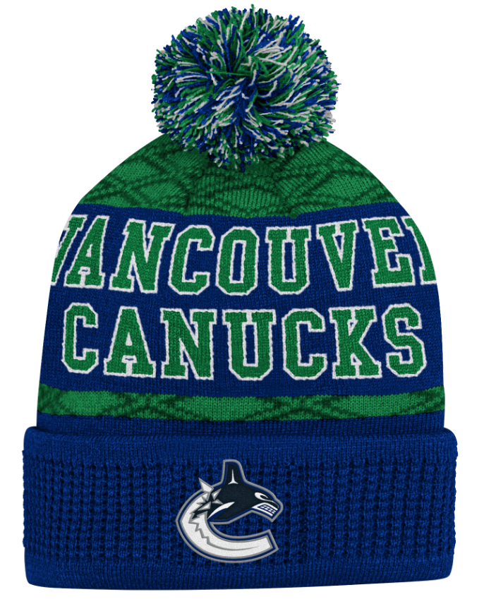 Kinder NHL Vancouver Canucks Beanie Puck Pattern PomPom (Kopie)