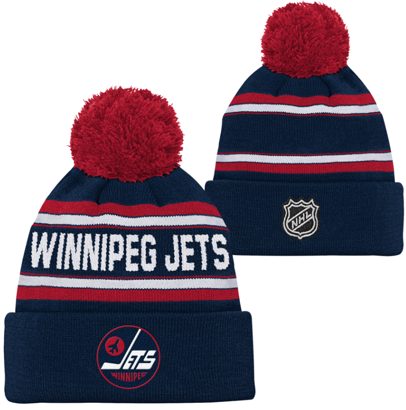 Kinder NHL Winnipeg Jets Alternate Beanie Jacquard Wordmark PomPom