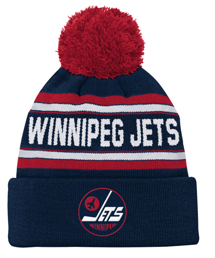 Kinder NHL Winnipeg Jets Alternate Beanie Jacquard Wordmark PomPom