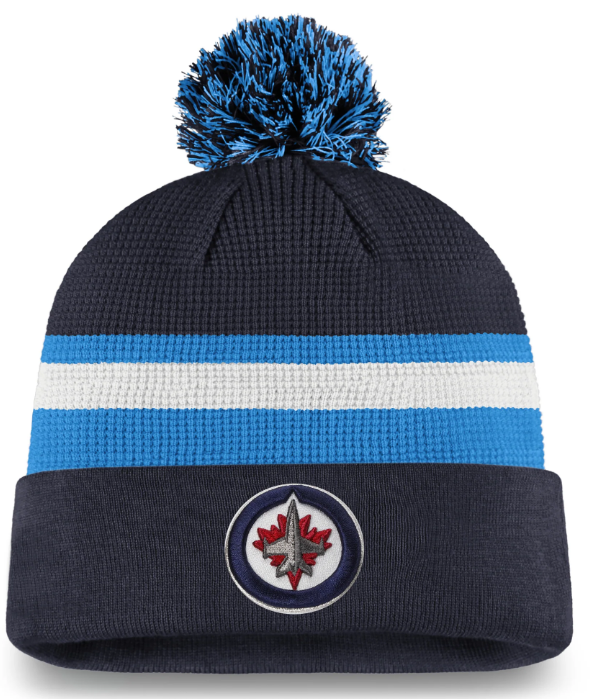 NHL Winnipeg Jets Beanie Authentic Pro Cuff Knit Pom Pom