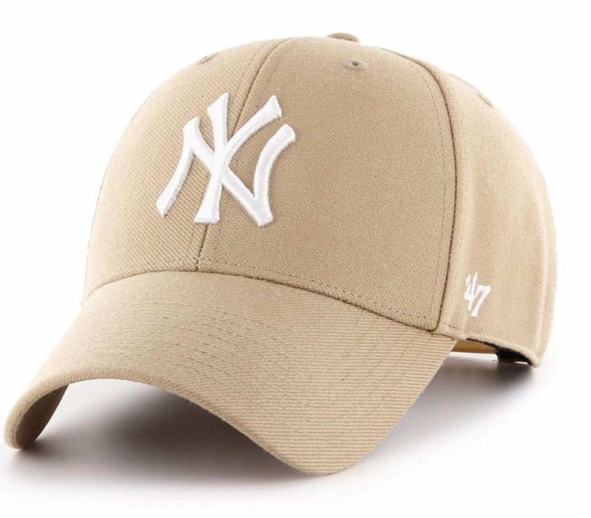 MLB New York Yankees &#39;47 MVP SNAPBACK Logo White - Khaki