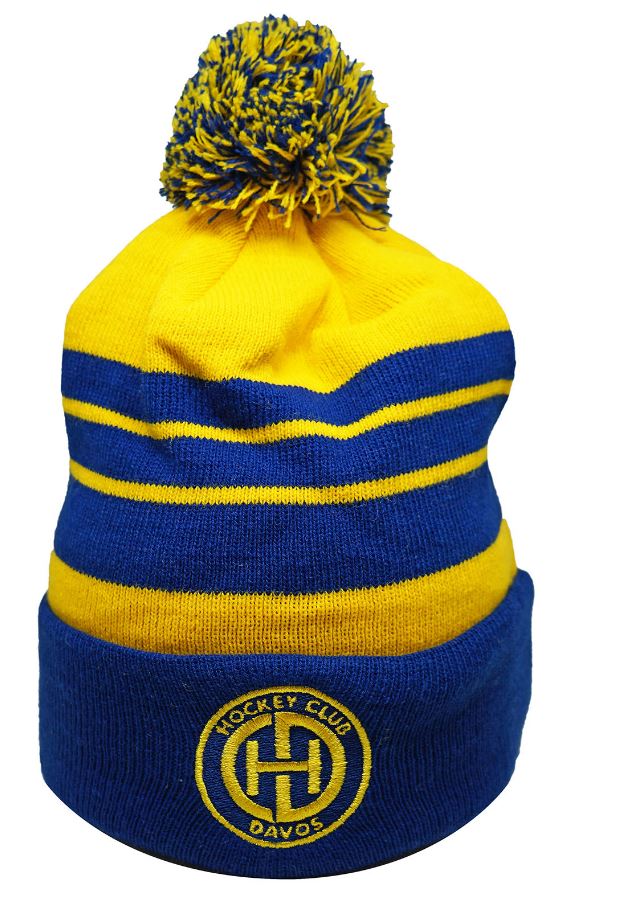 NLA HCD Beanie - Stripes Blau-Gelb - PomPom