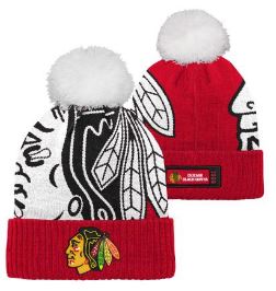 Children's NHL Chicago Blackhawks Beanie BigFace PomPom
