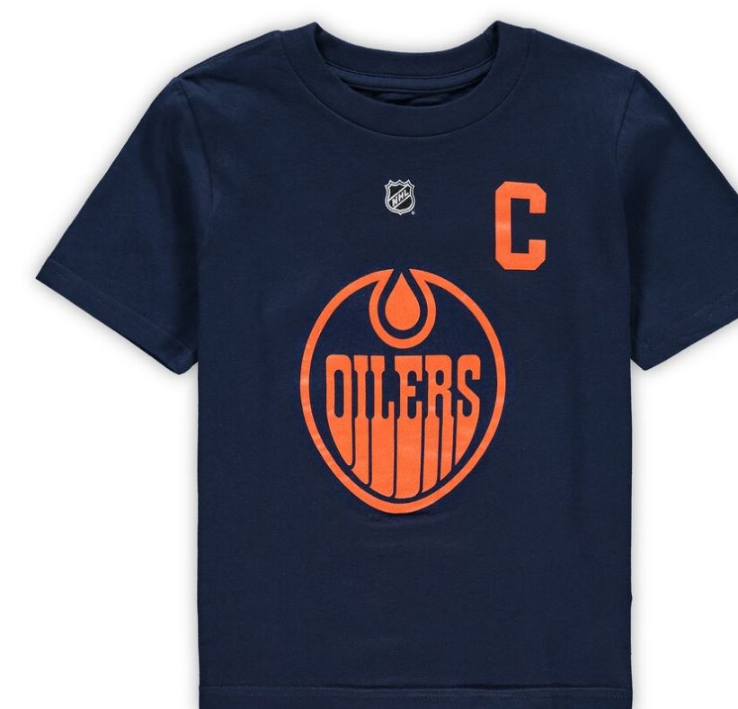 Kinder NHL McDavid 97 - Edmonton Oilers Alternate/3rd - T-Shirt Dark Navy