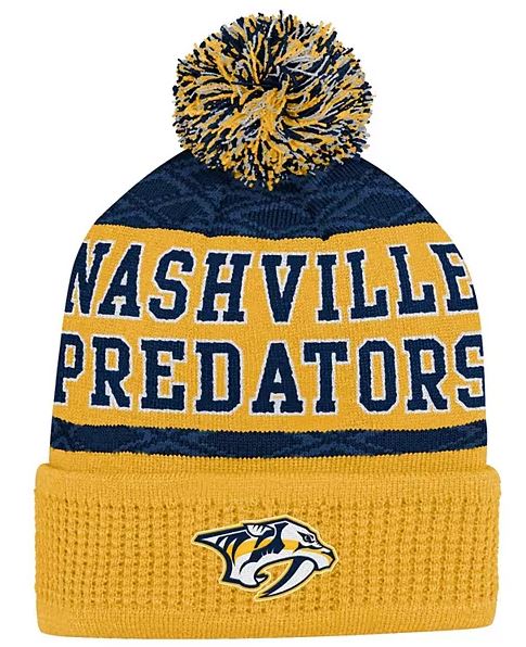 Kinder NHL Nashville Predators Beanie Puck Pattern PomPom