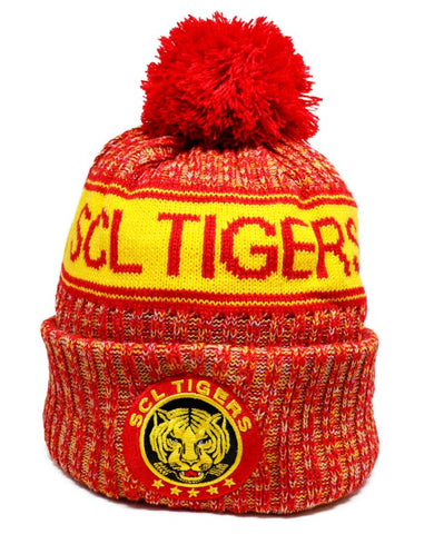 NLA SCL Tigers Beanie - Rot/Gelb PomPom